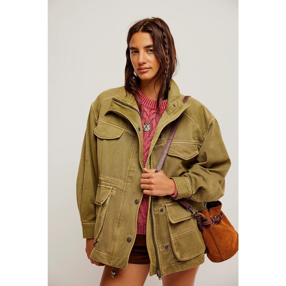 #13b- Free People NWT We the Free People Arya Utility Jacket $198 Oversized Sz:S - Picture 4 of 6
